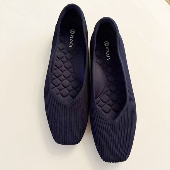 Vivaia Square-Toe V-Cut Flats (Margot 2.0) Navy Blue Size 43 US 11 $129.00 - Picture 4 of 14